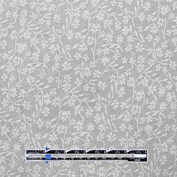 Italian linen blend crinkle texture floral jacquard - cool gray 1.75 yds