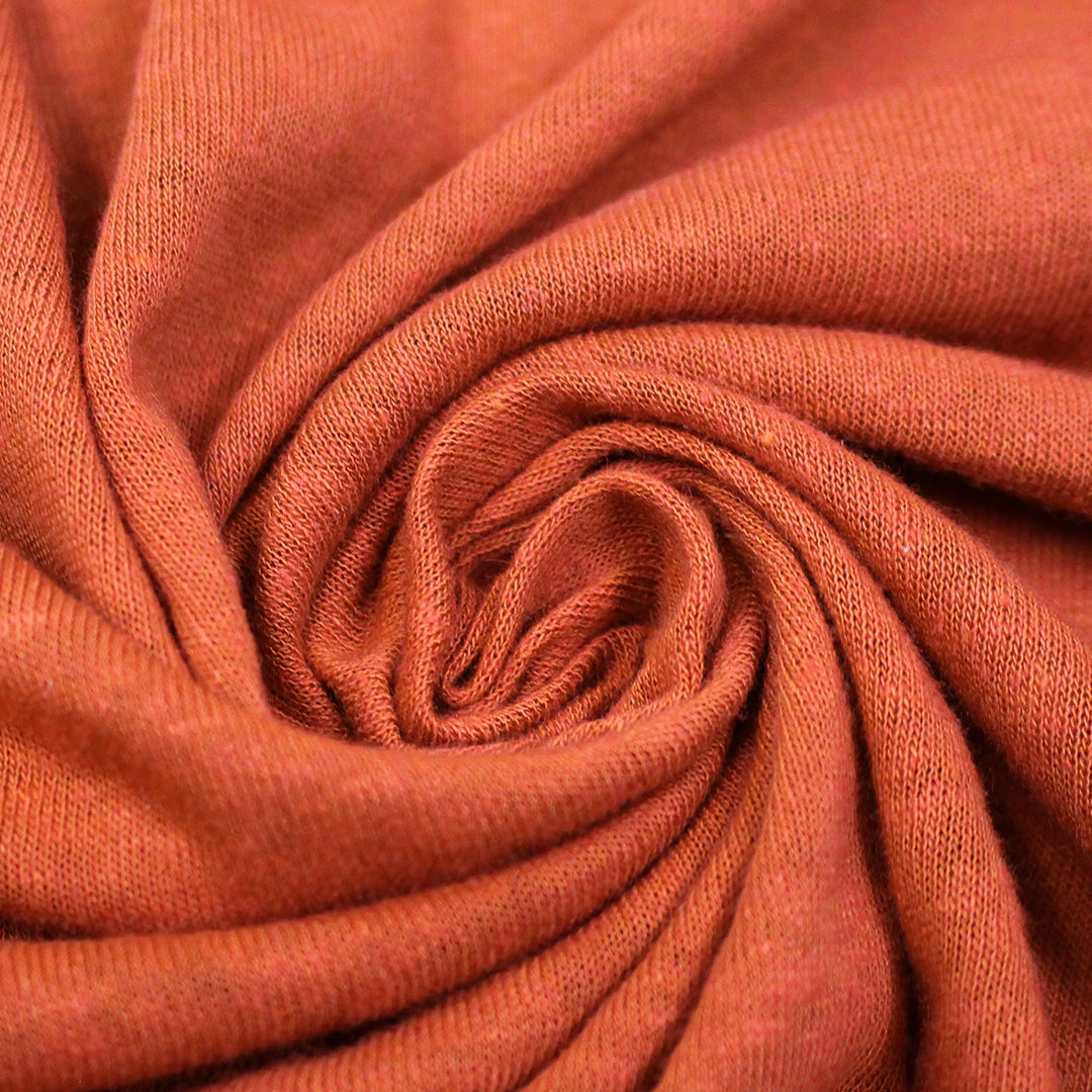 fine linen/viscose knit, Oeko-Tex certified - persimmon 1.25 yds