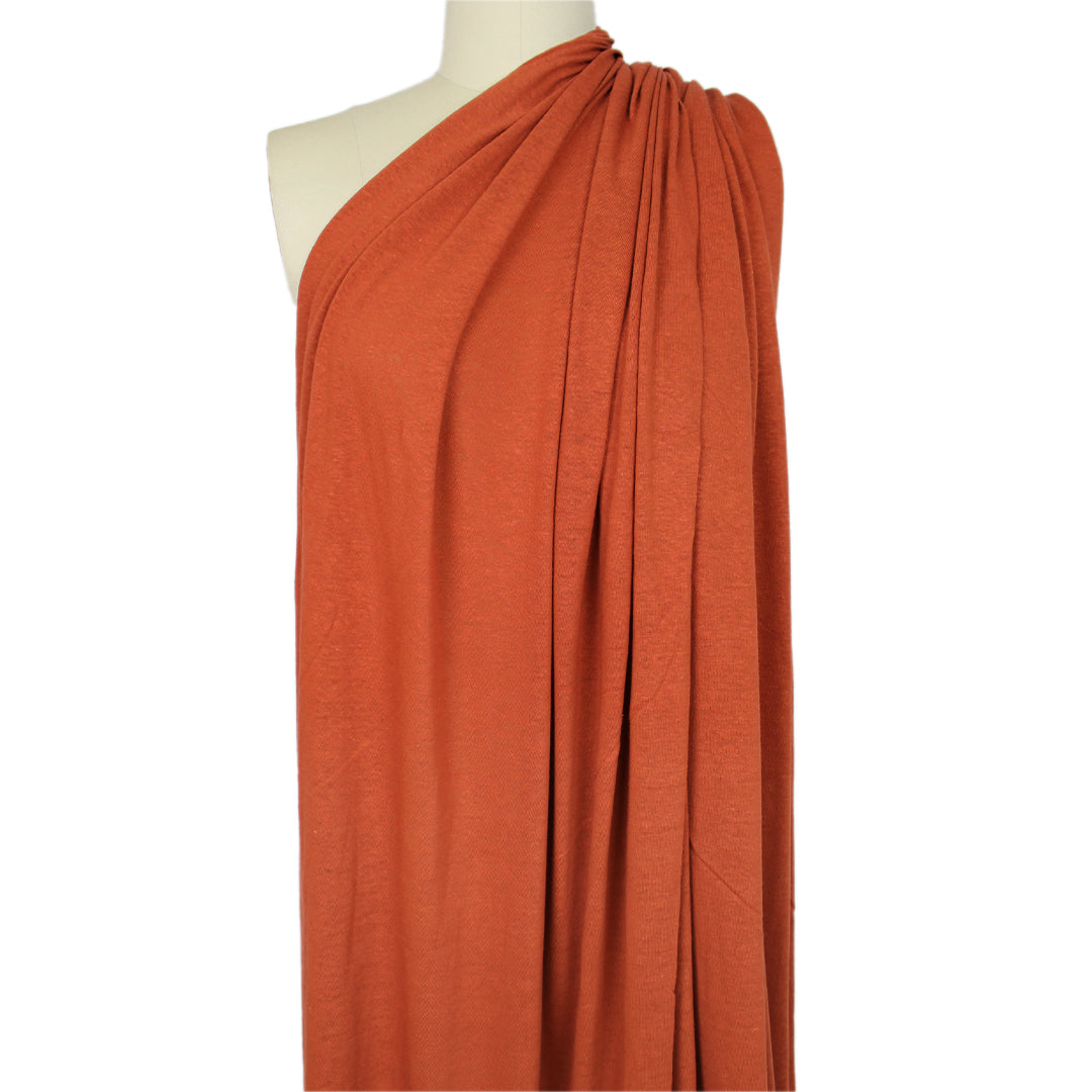fine linen/viscose knit, Oeko-Tex certified - persimmon 1.25 yds