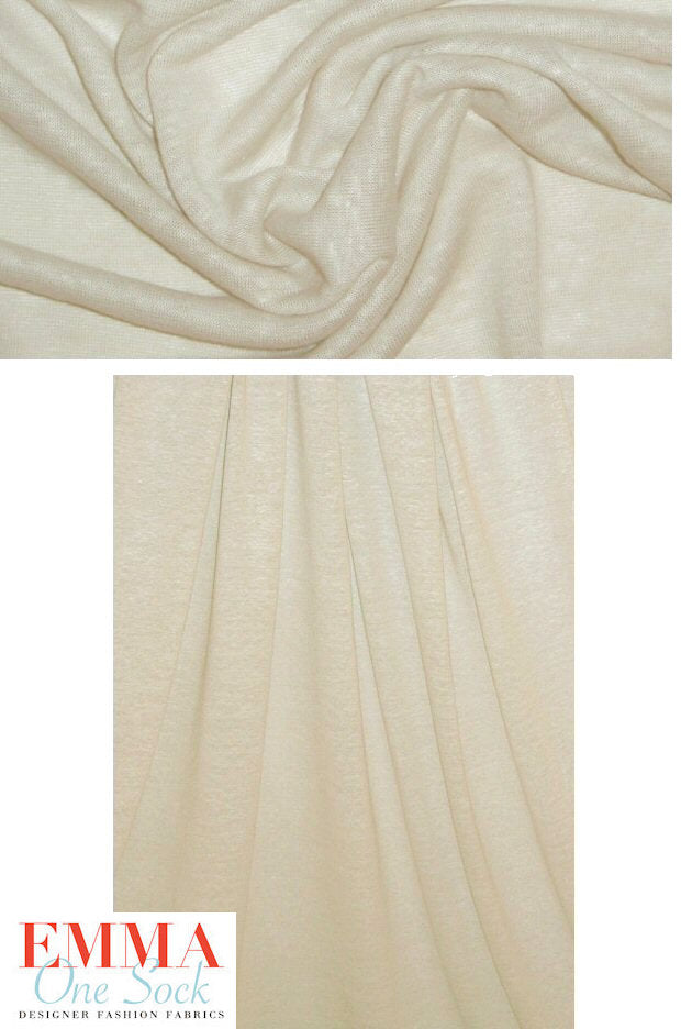 100% linen knit - bone 2 yds