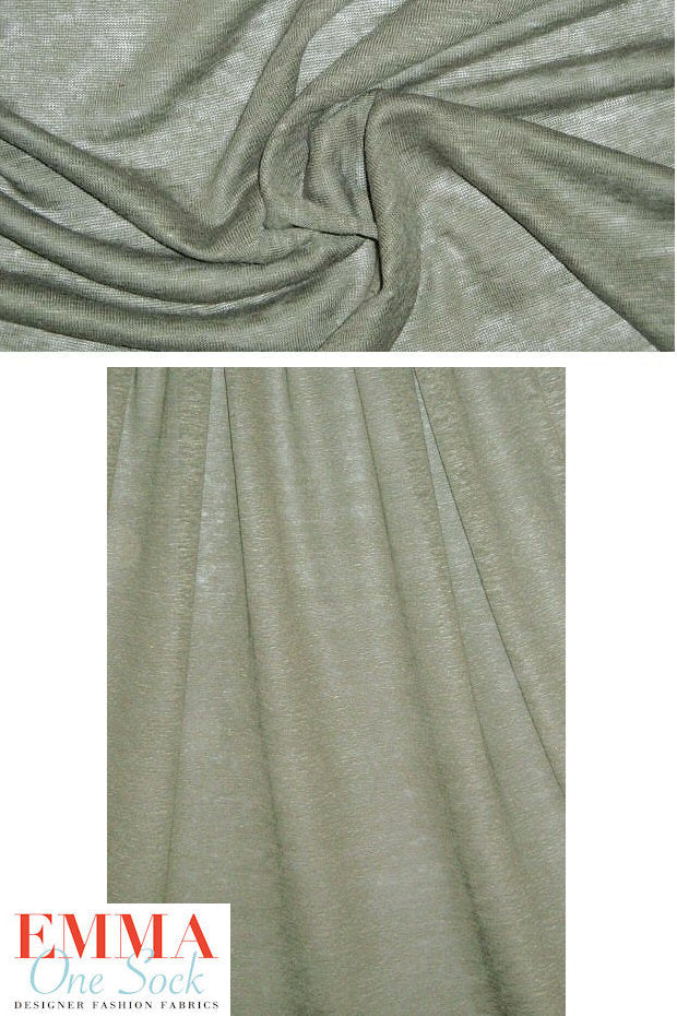 100% linen knit - loden 1.5 yds