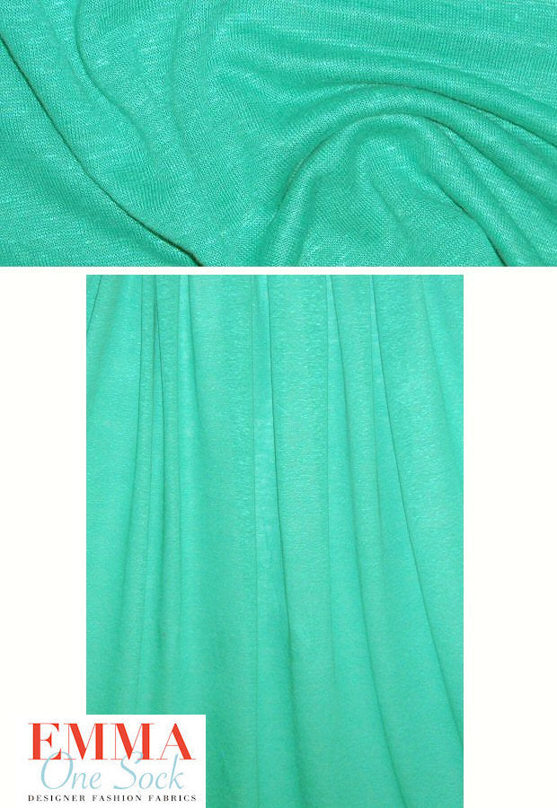 100% linen knit - jade mint 1.66 yd