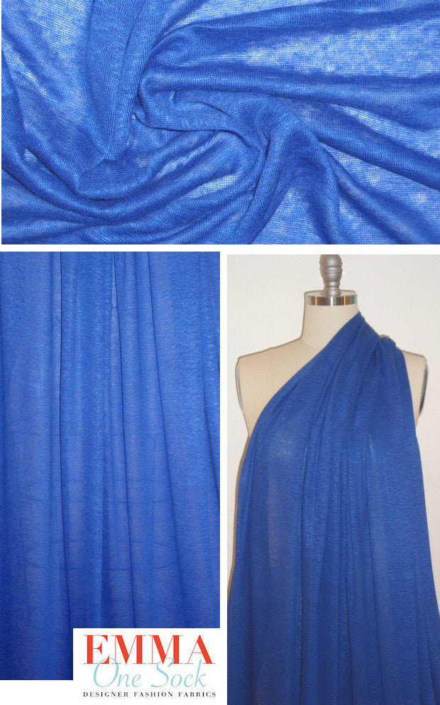 100% linen knit - cobalt 1.66 yds