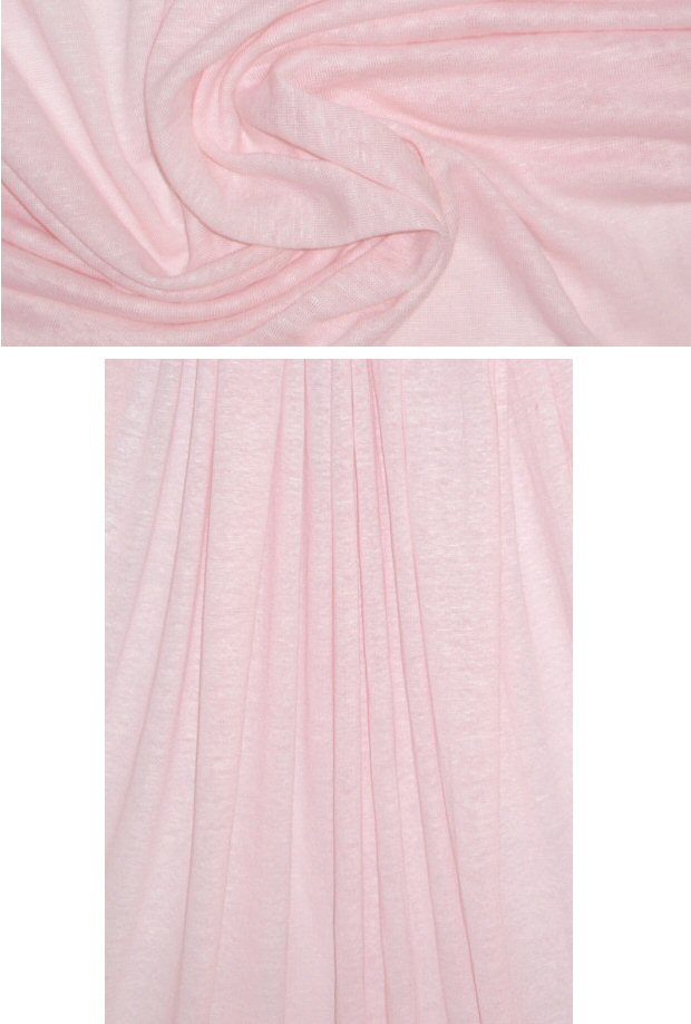 100% linen knit - light pink 1 yard