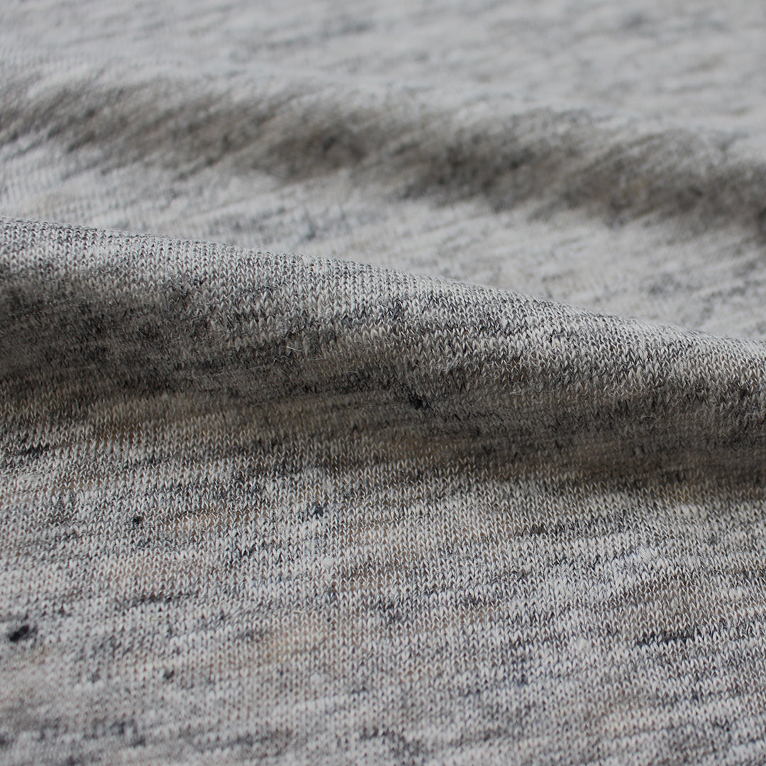100% linen knit - med. grey melange 1.125 yds