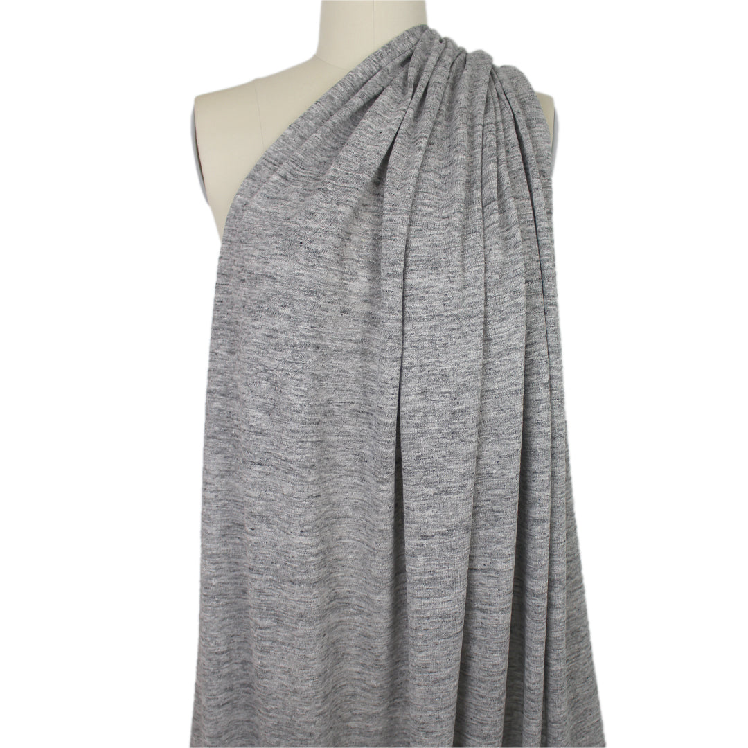 100% linen knit - med. grey melange 1.875 yd