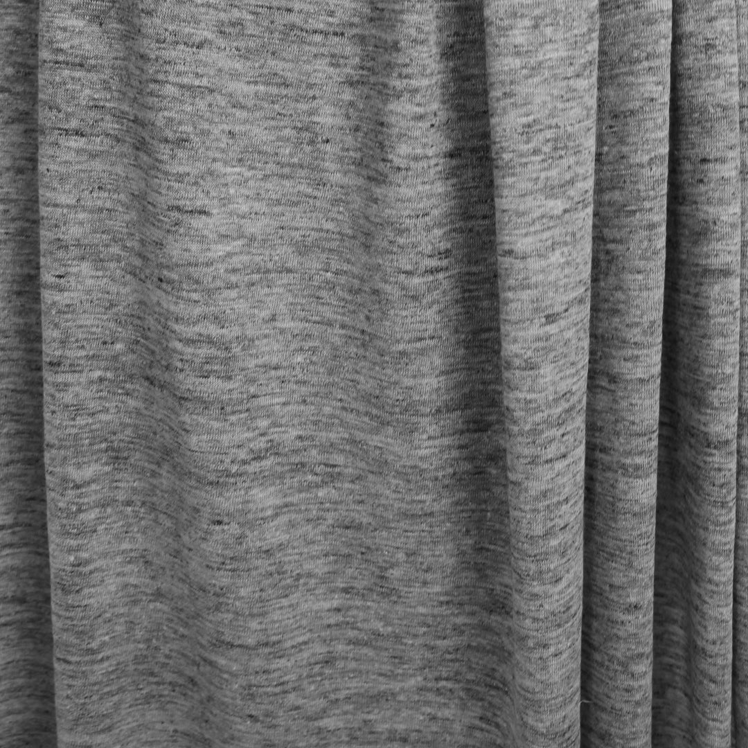 100% linen knit - med. grey melange 1.5 yd
