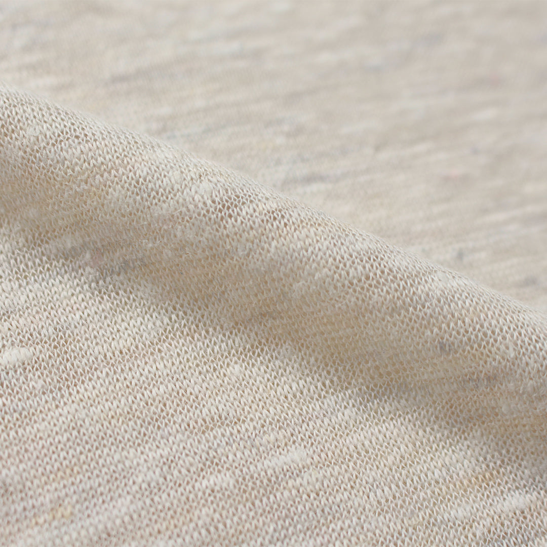 100% linen knit - oatmeal melange 1.25 yds