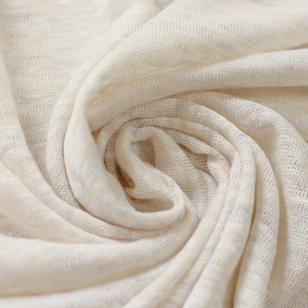 100% linen knit - oatmeal melange 1.5 yds