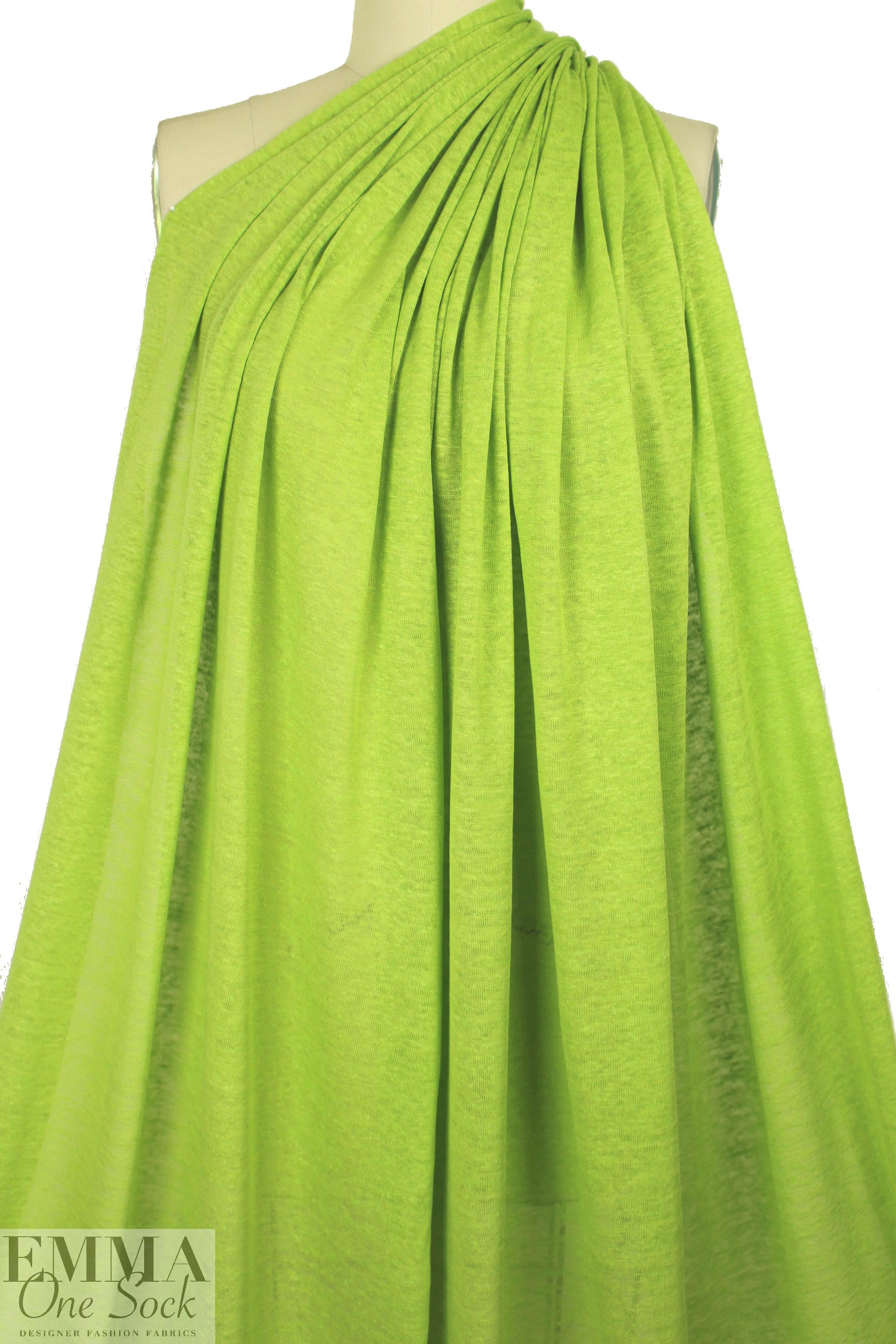 100% linen knit - spring green .75 yds