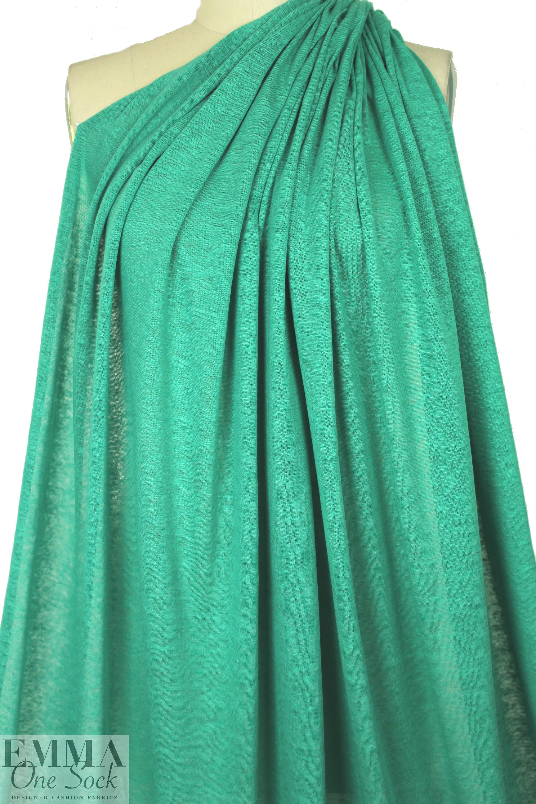 100% linen knit - jade mint 1.125 yds