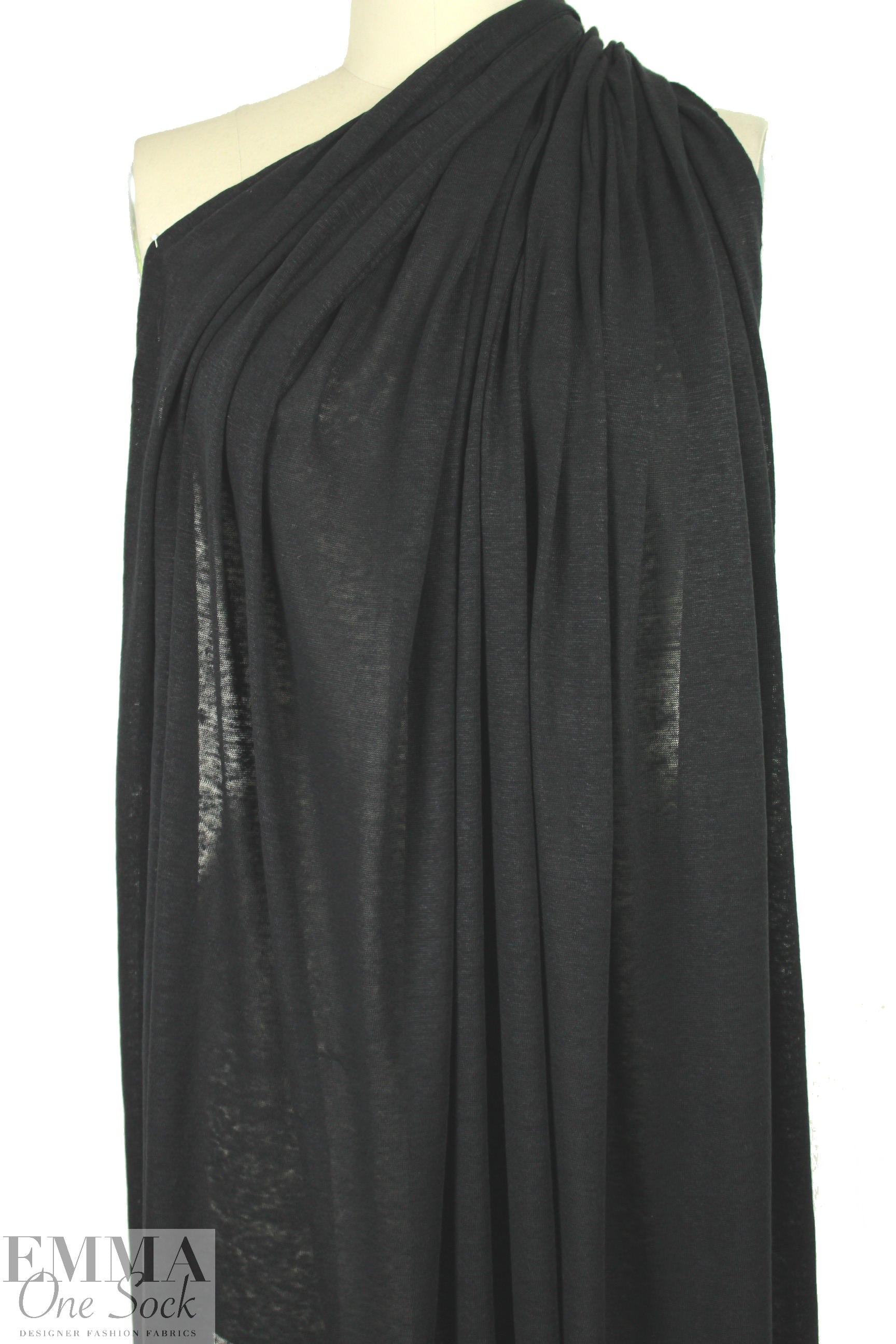 100% linen knit - black .875 yds