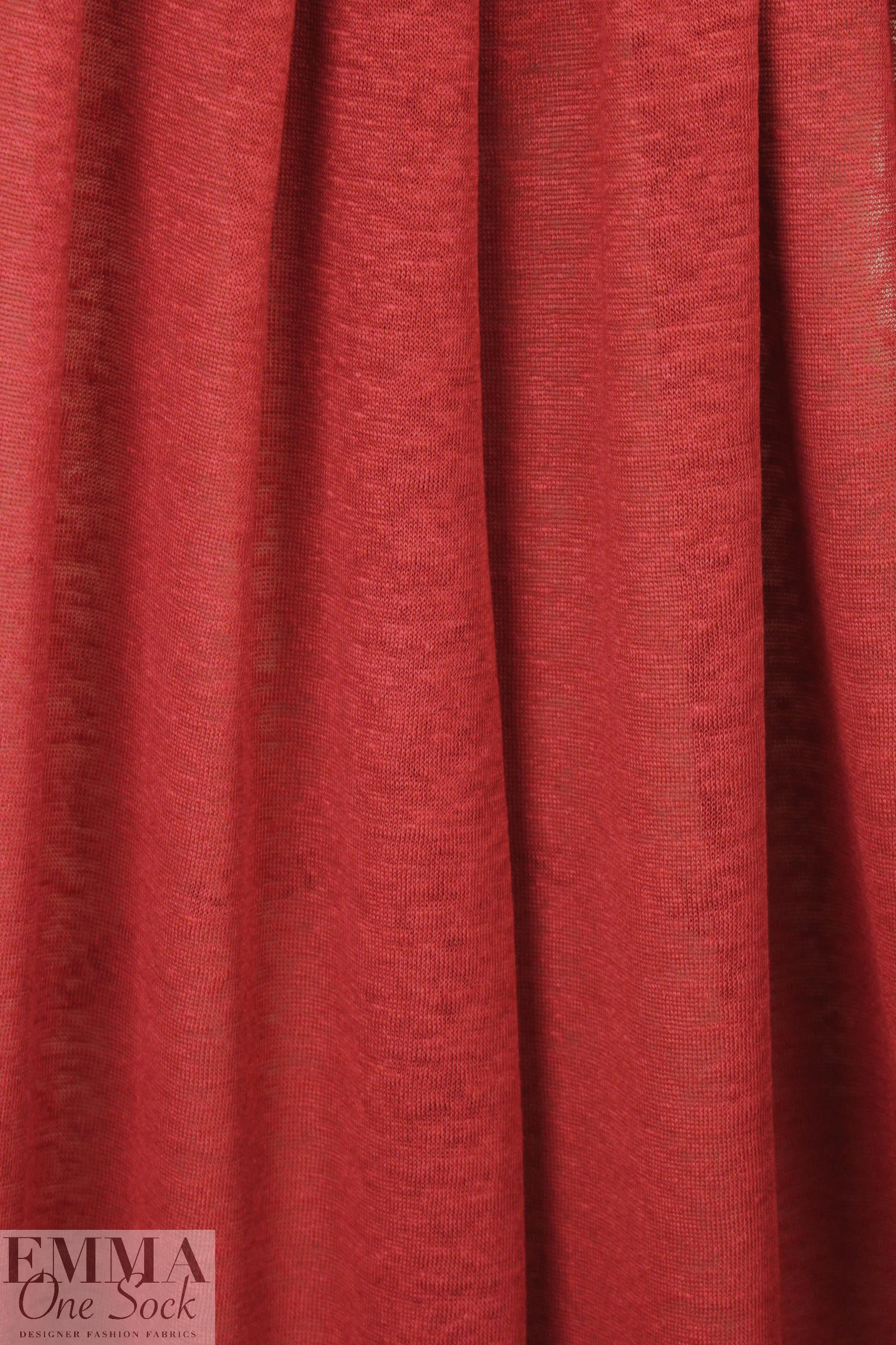 100% linen knit - soft red 1 yard