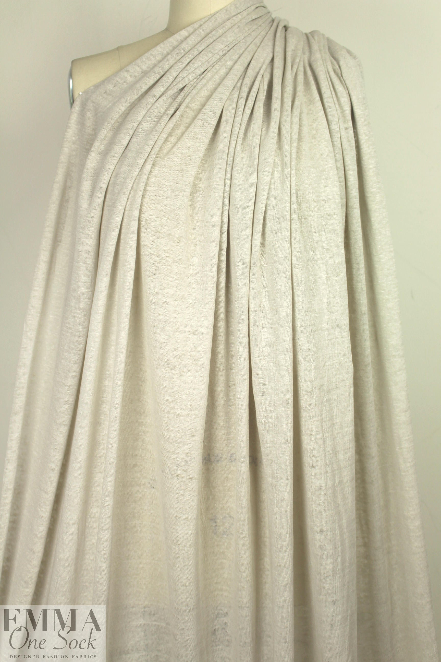 100% linen knit - bone 2 yds