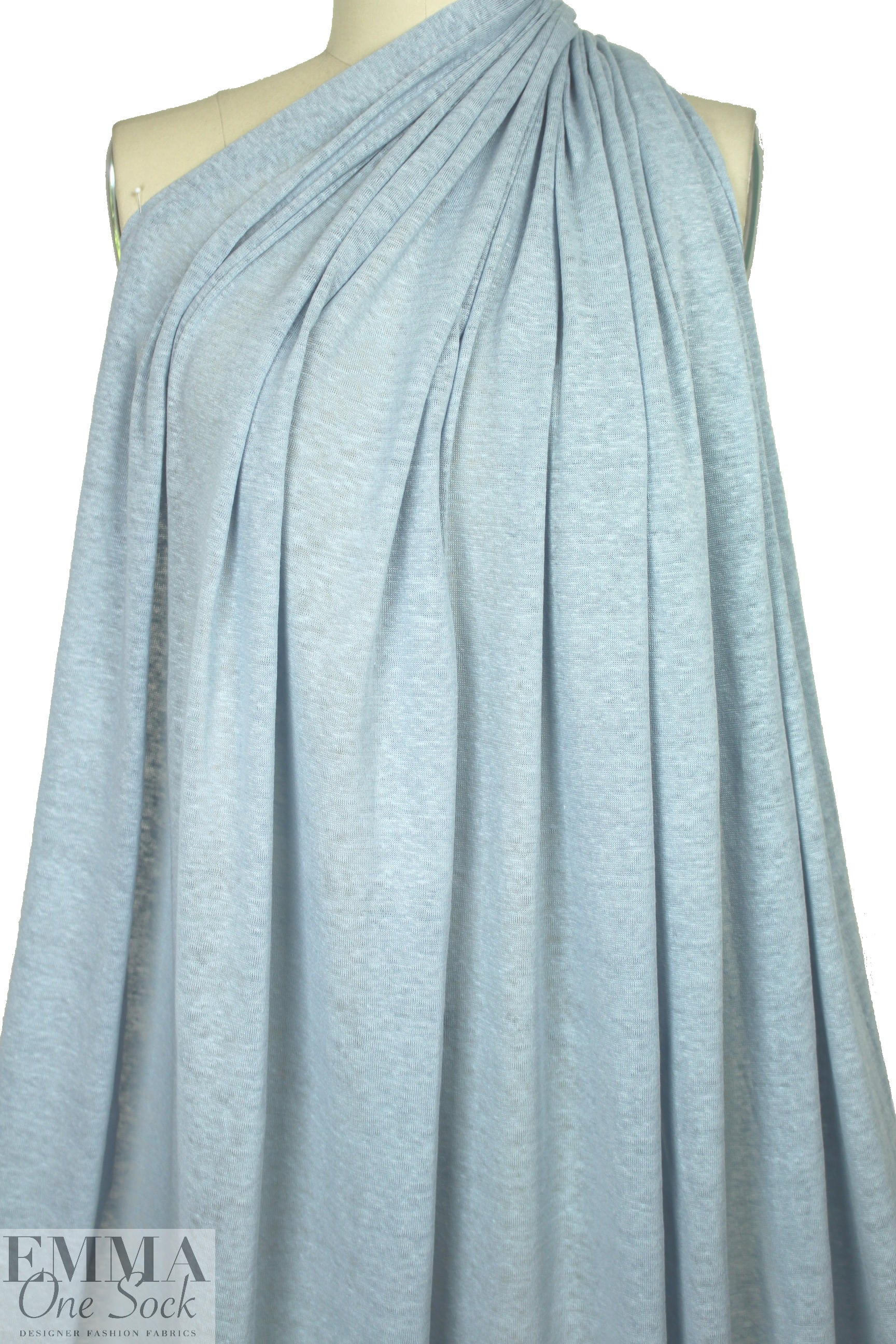 100% linen knit - dusty blue 1.33 yds