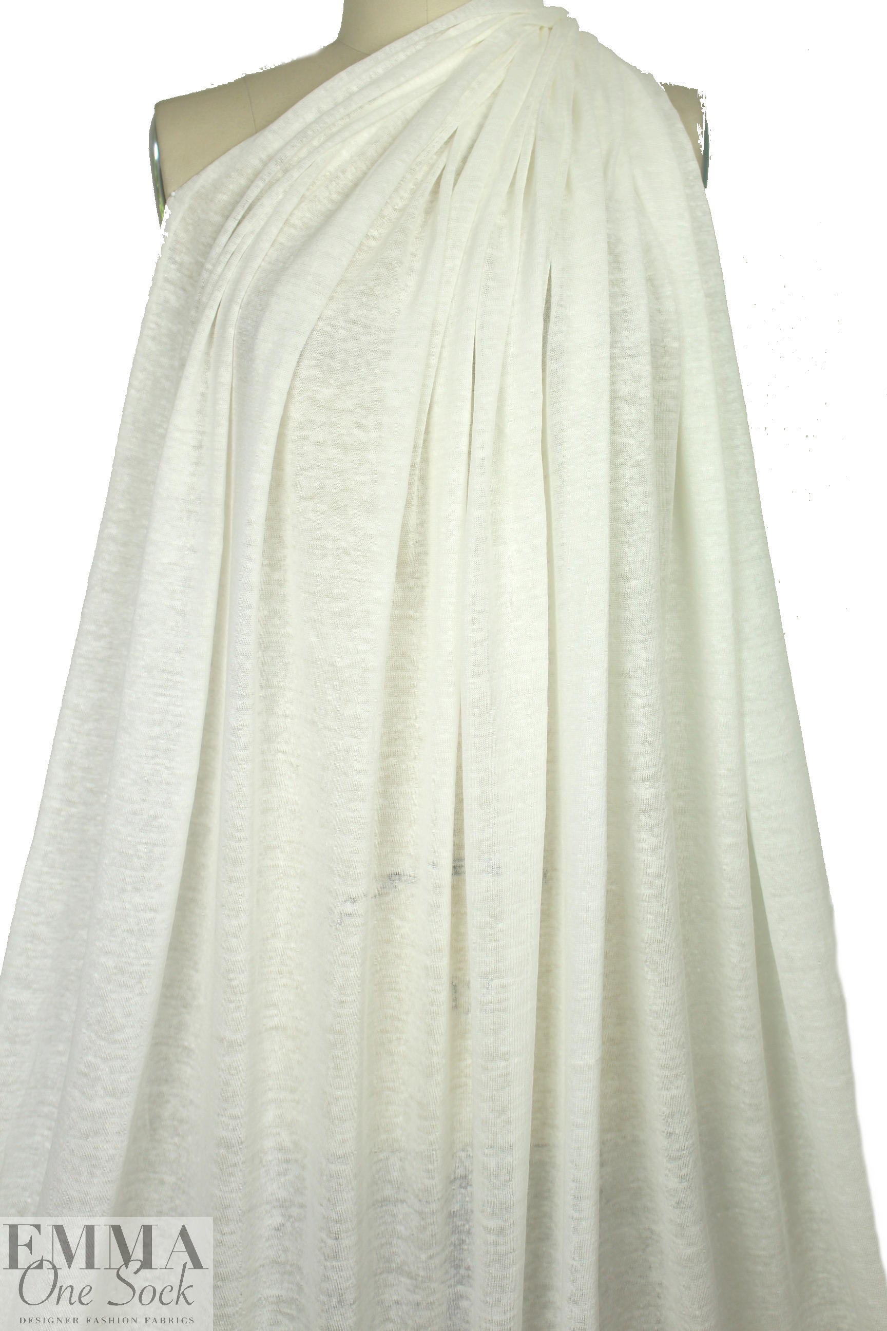 100% linen knit - creamy white 2.25 yds