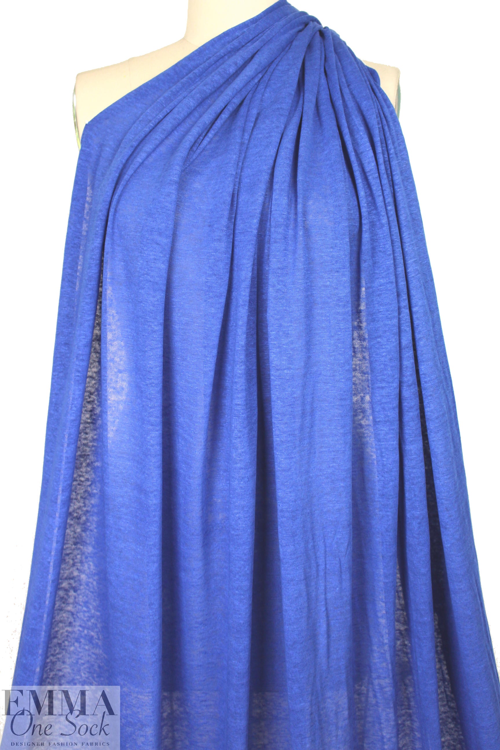 100% linen knit - cobalt 1.66 yds