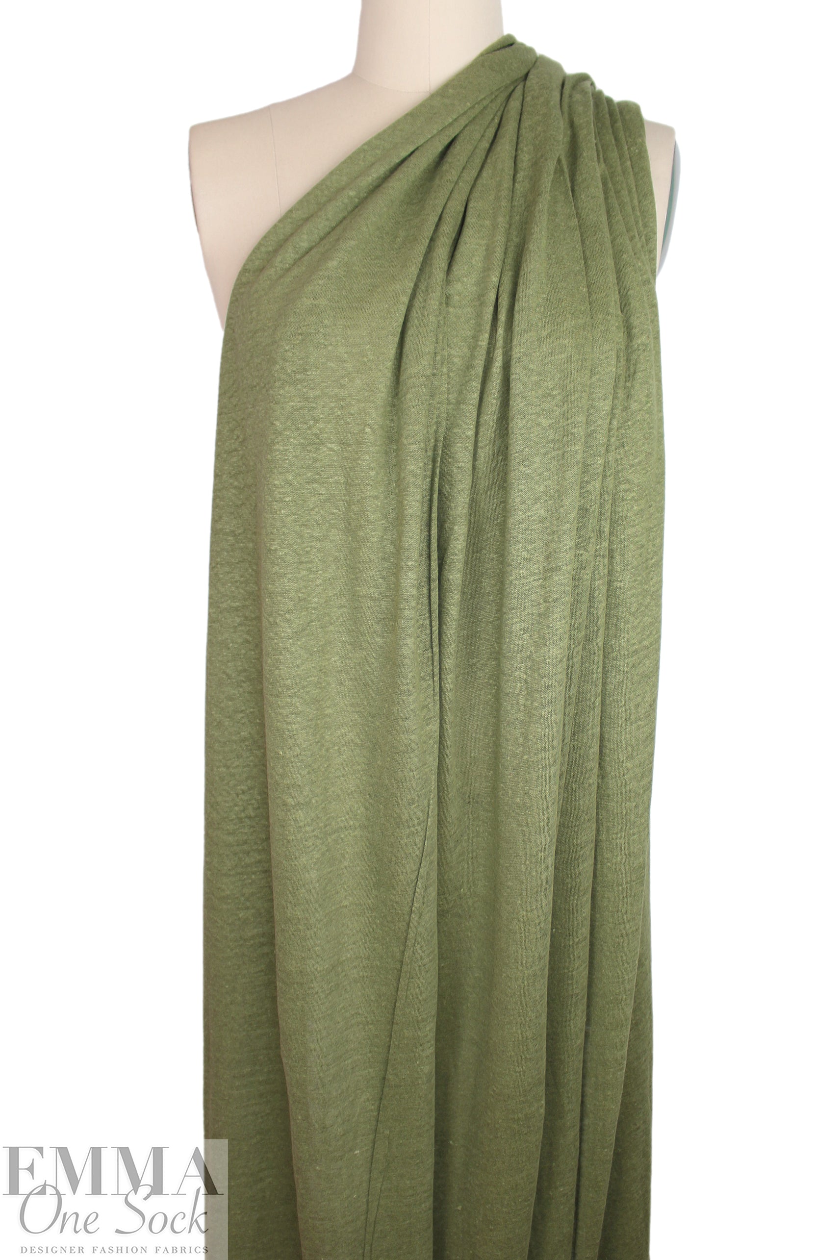 MTM 100% fine linen knit, EF/Oeko-Tex certified - olive 1.5 yds