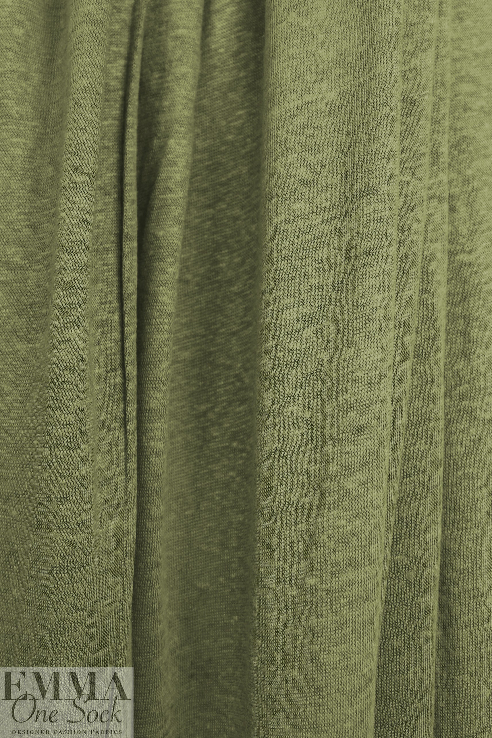MTM 100% fine linen knit, EF/Oeko-Tex certified - olive 1 yard