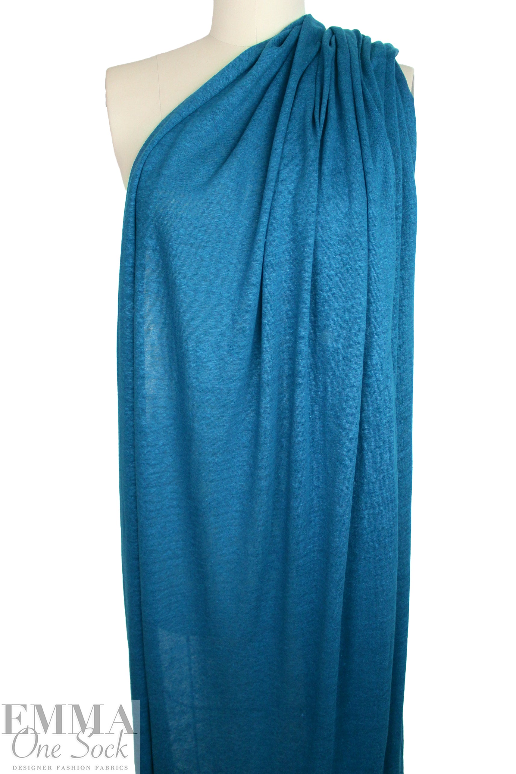 MTM 100% fine linen knit, EF/Oeko-Tex certified - ocean 1.75 yd