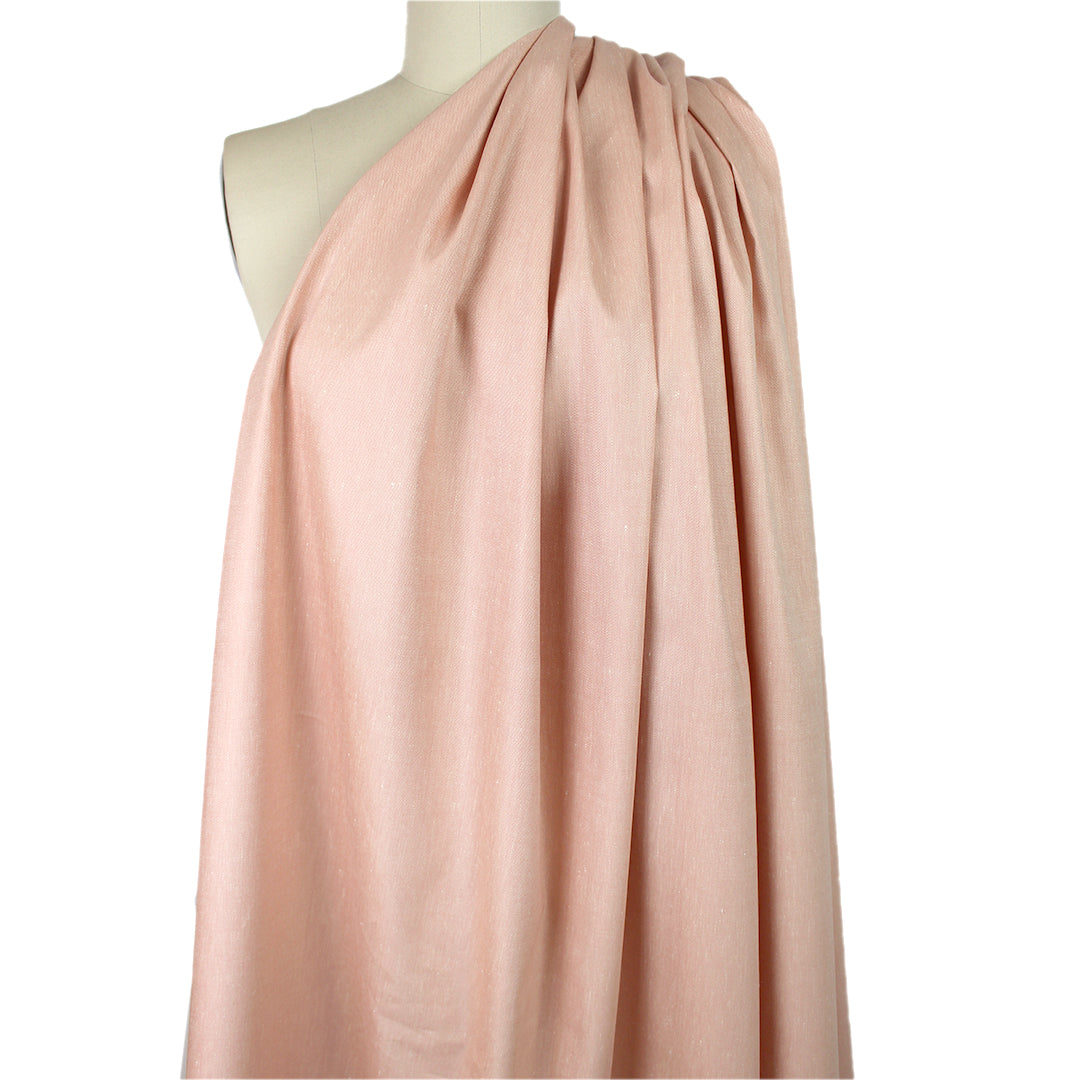 Italian linen/viscose/silk stretch slub woven - peach blush .5 yds