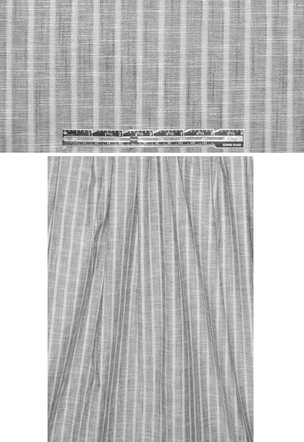 Perry E11is linen/cotton stretch slub stripe - b/w 4 yds