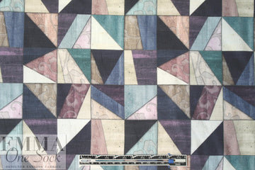 100% linen digital print - cubist graphic 1.375 yds