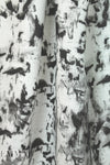 100% ramie woven digital print - black/white abstract