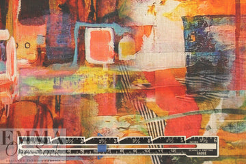 100% linen digital print - abstract spice montage