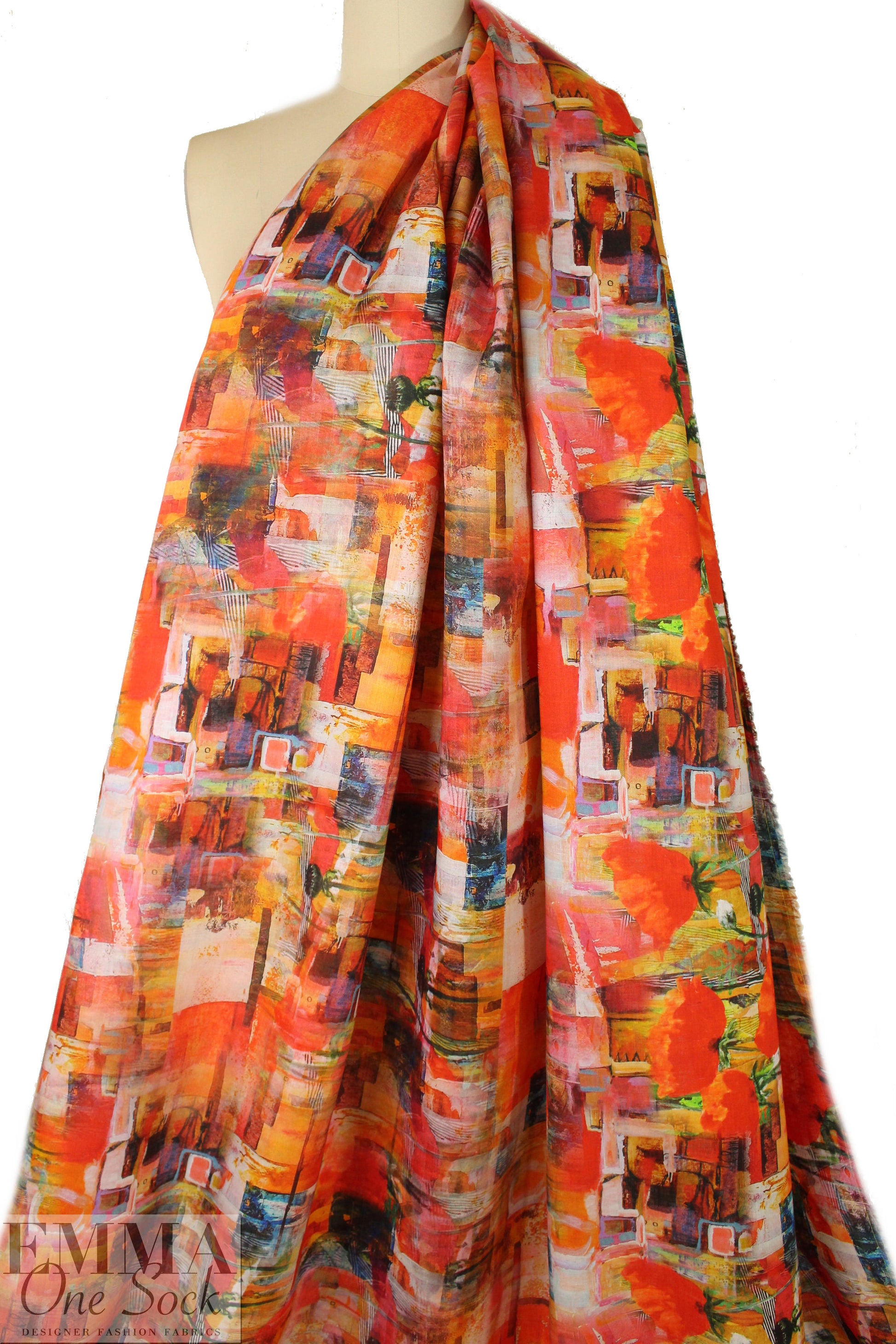 100% linen digital print - abstract spice montage