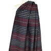 European 'midnight berry' novelty stripe linen woven .625 yds