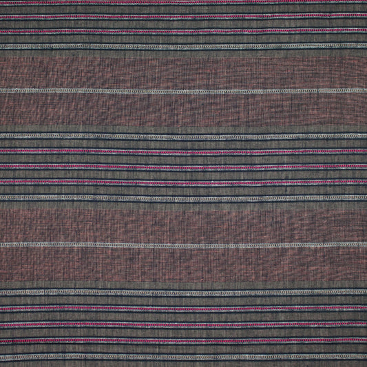 European 'berry blend' novelty stripe linen woven