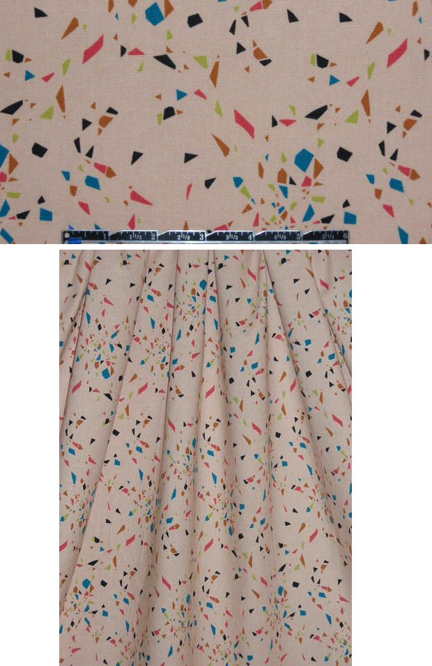 CA designer linen/lycra confetti graphic