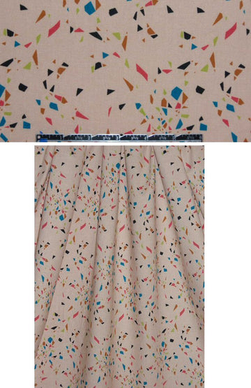 CA designer linen/lycra confetti graphic 1.45 yd