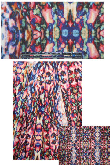 NY designer printed stretch linen/rayon - 'rorschach'