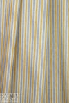 European linen/rayon stretch woven maize/chambray stripe 1.6 yds