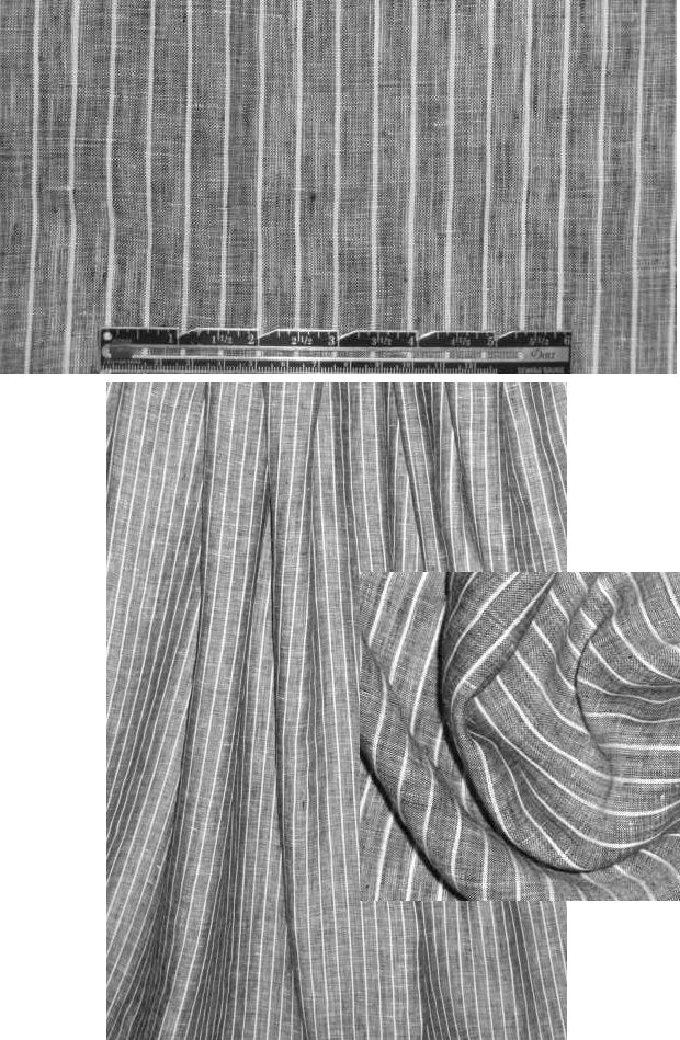 salt/pepper stripe linen woven shirting 1.5 yds