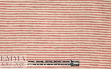 NY designer rustic linen/cotton stripe - red/natural