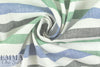Italian blue/green/gray horizontal stripe linen woven