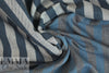 NY designer cotton/linen yarn dyed stripe - blues/white .875 yds