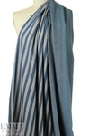 NY designer cotton/linen yarn dyed stripe - blues/white .875 yds