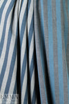 NY designer cotton/linen yarn dyed stripe - blues/white .625 yds
