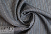 Italian charcoal/sky/white vertical stripe linen woven 1.66 yd