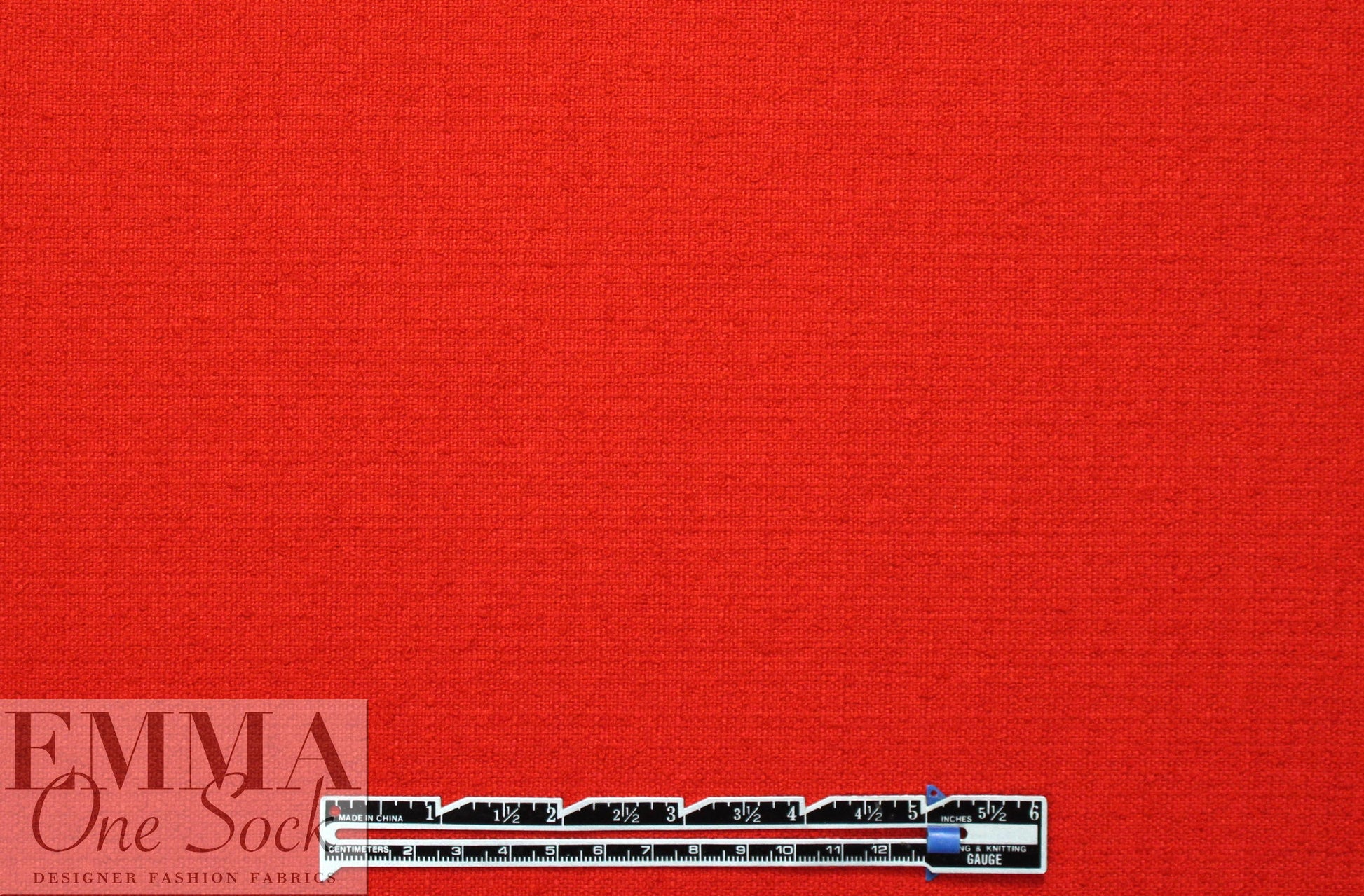 CA designer textured cotton/linen tweed - cherry red 1.625 yd