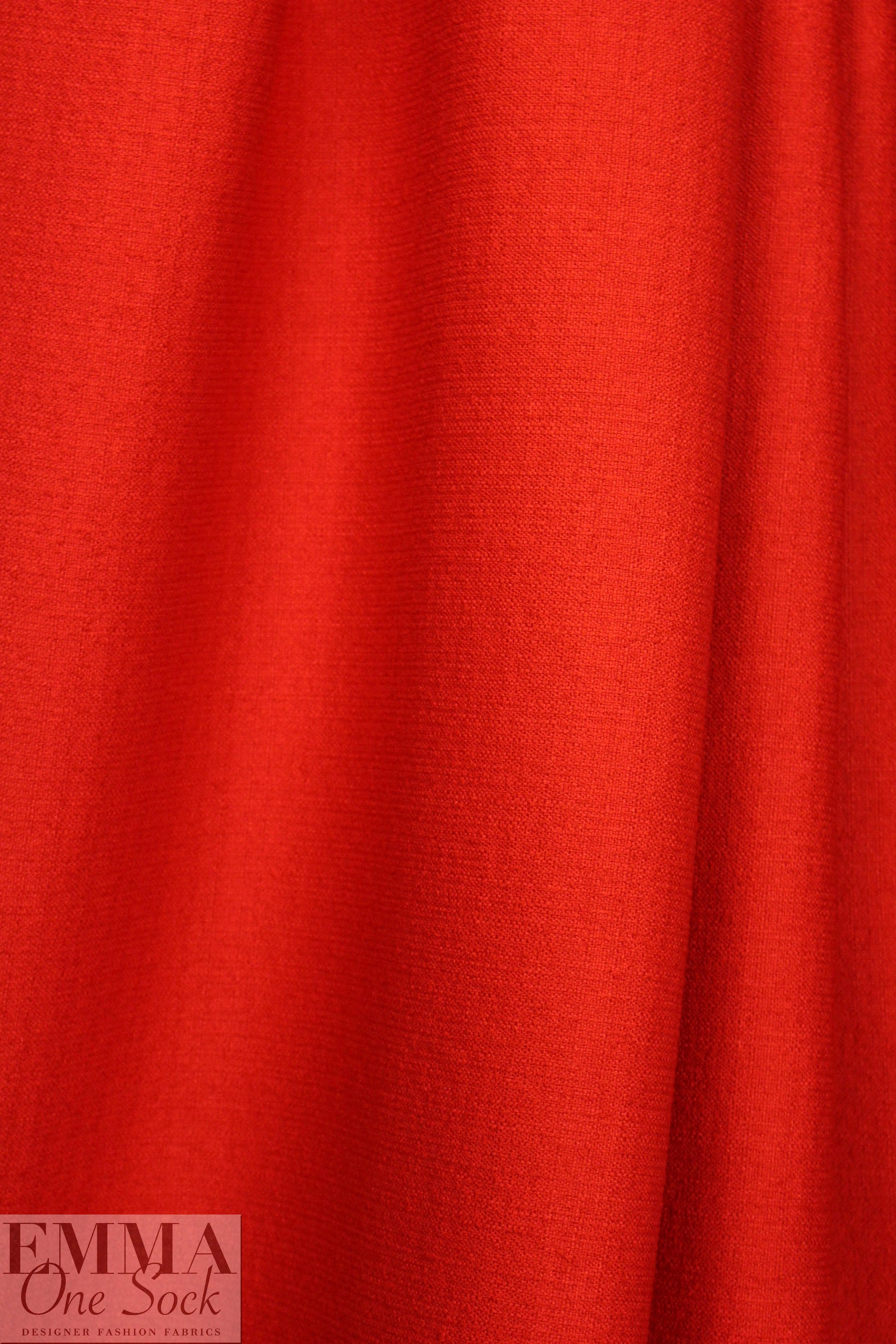 CA designer textured cotton/linen tweed - cherry red 1.625 yd