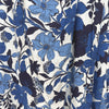 'French blue floral' viscose/linen slub woven