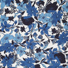 'French blue floral' viscose/linen slub woven