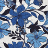 'French blue floral' viscose/linen slub woven
