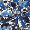 'French blue floral' viscose/linen slub woven