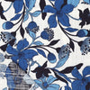 'French blue floral' viscose/linen slub woven